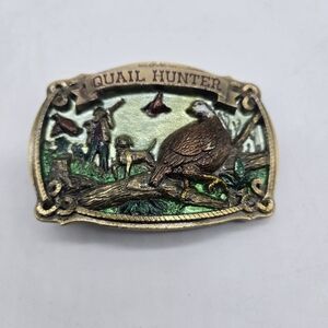 Vintage Quail Hunter Brass Belt Buckle